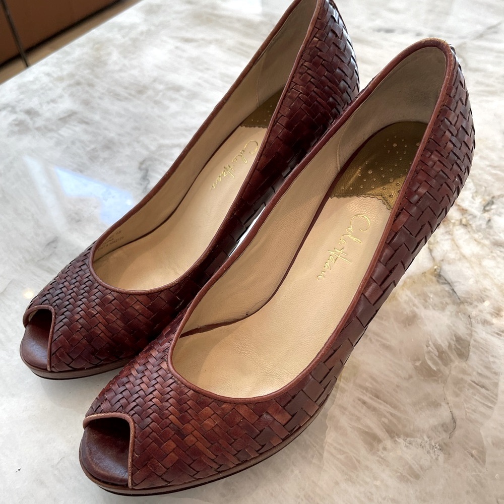 Cole Haan - Nike Air heels.  Size 9.  Super cute basket weave leather.